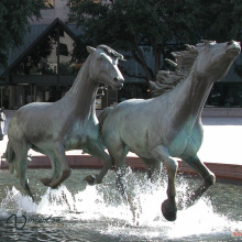 Decoração ao ar livre Bronze Running Horse fountain Sculpture